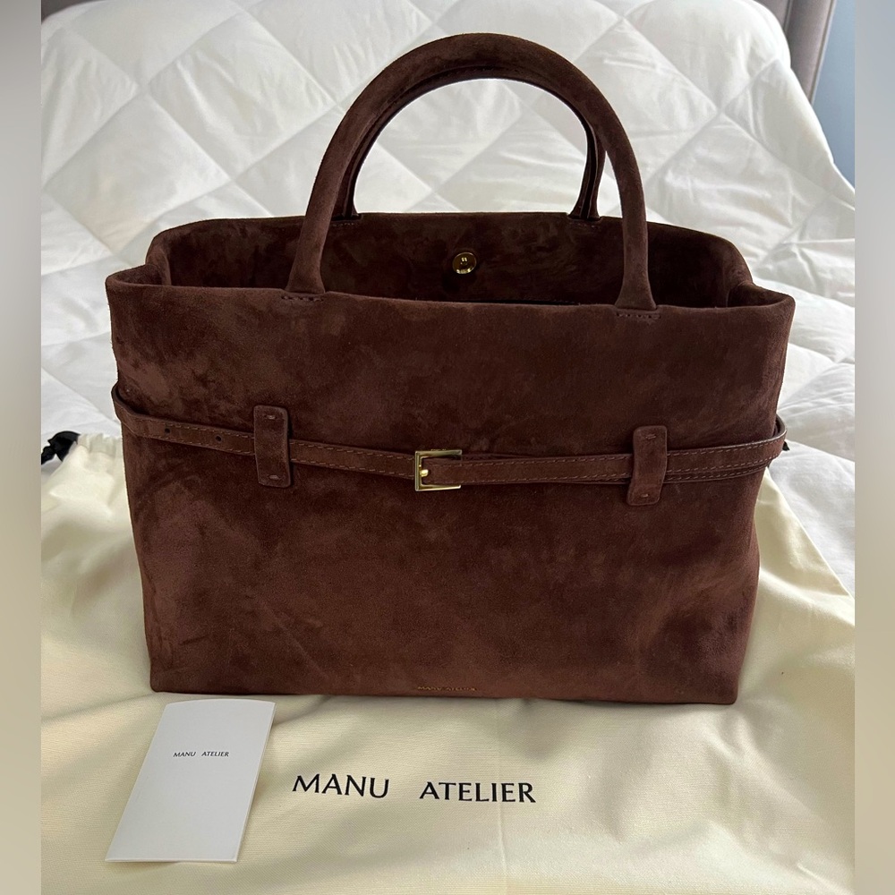 Manu Atelier Le Cambon 35 Brown Suede Tote Bag